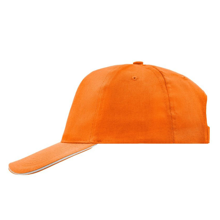 Myrtle Beach - 5 Panel Promo Sandwich Cap - Adjustable - Orange/White