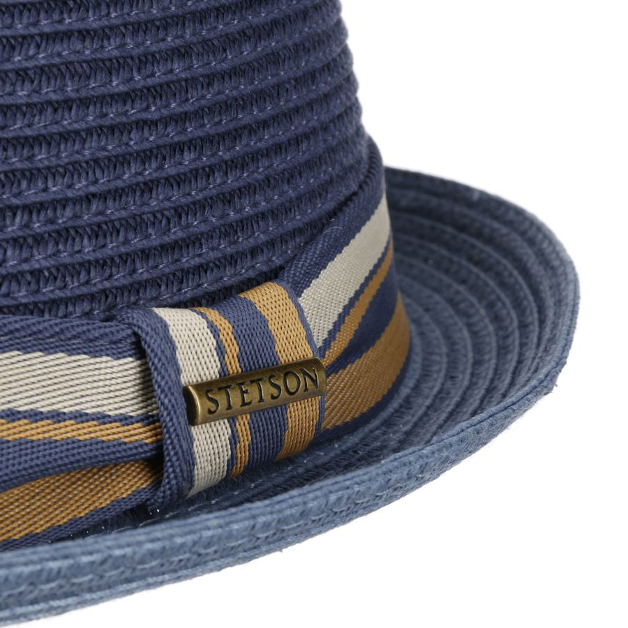 Stetson - Licano Toyo Pork Pie - Straw Hat - Blue