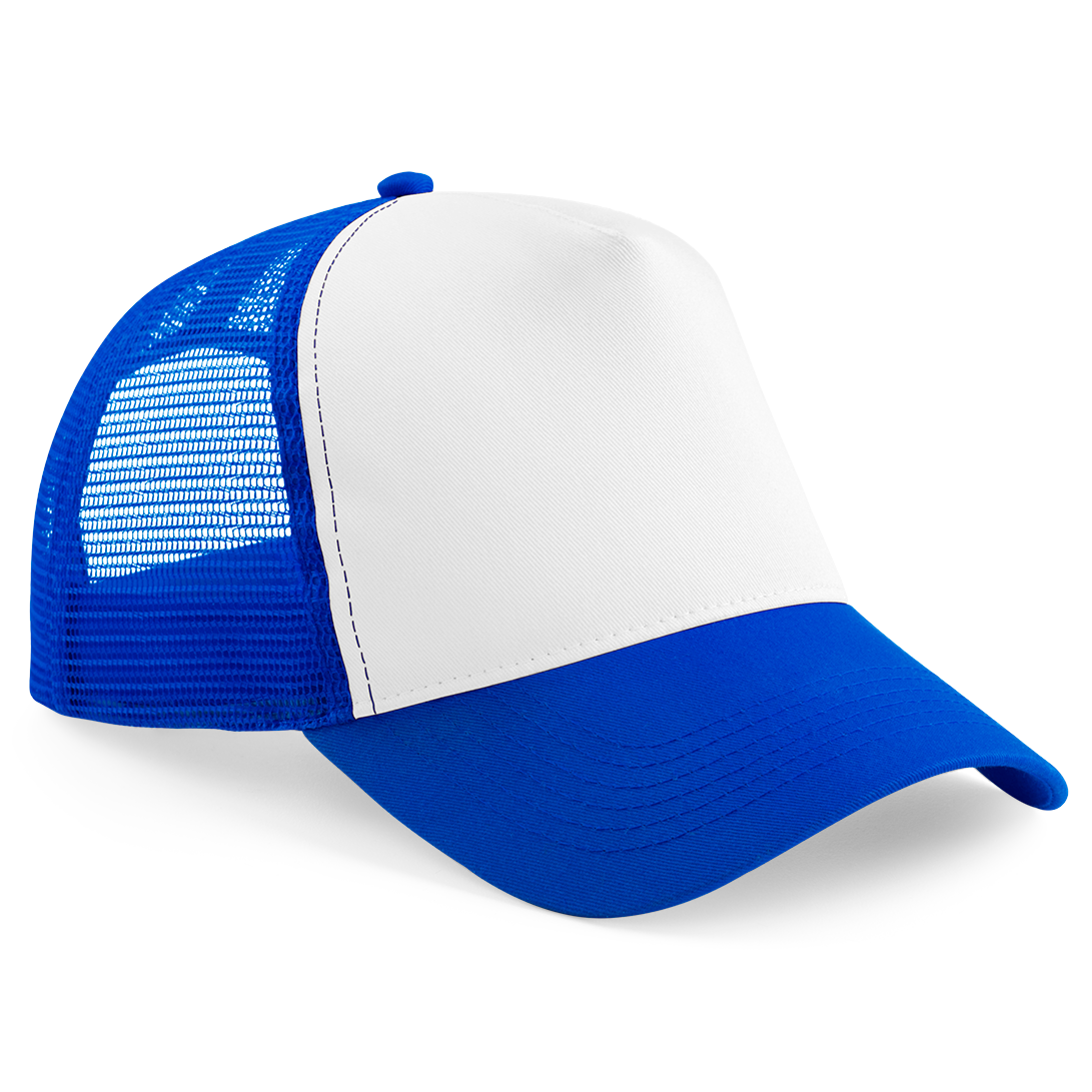 Beechfield - Trucker 5 Panel - Trucker/Snapback - Bright Blue/White