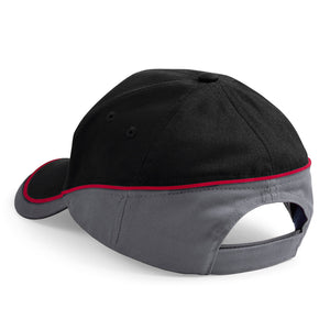 Beechfield - Teamwear Competetion Cap - Adjustable - Black/Graphite Grey/Classic Red