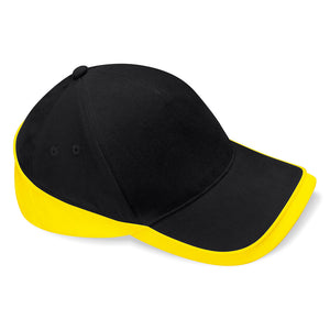 Beechfield - Teamwear Competetion Cap - Adjustable - Black/Yellow