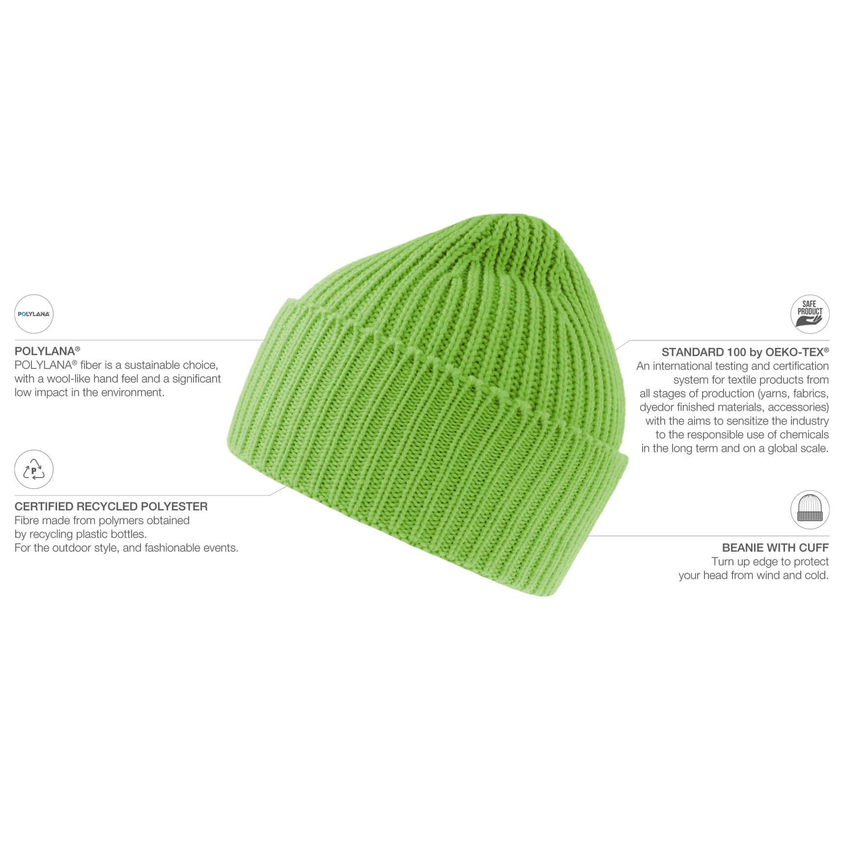 Atlantis - Oak - Beanie - Acid Green