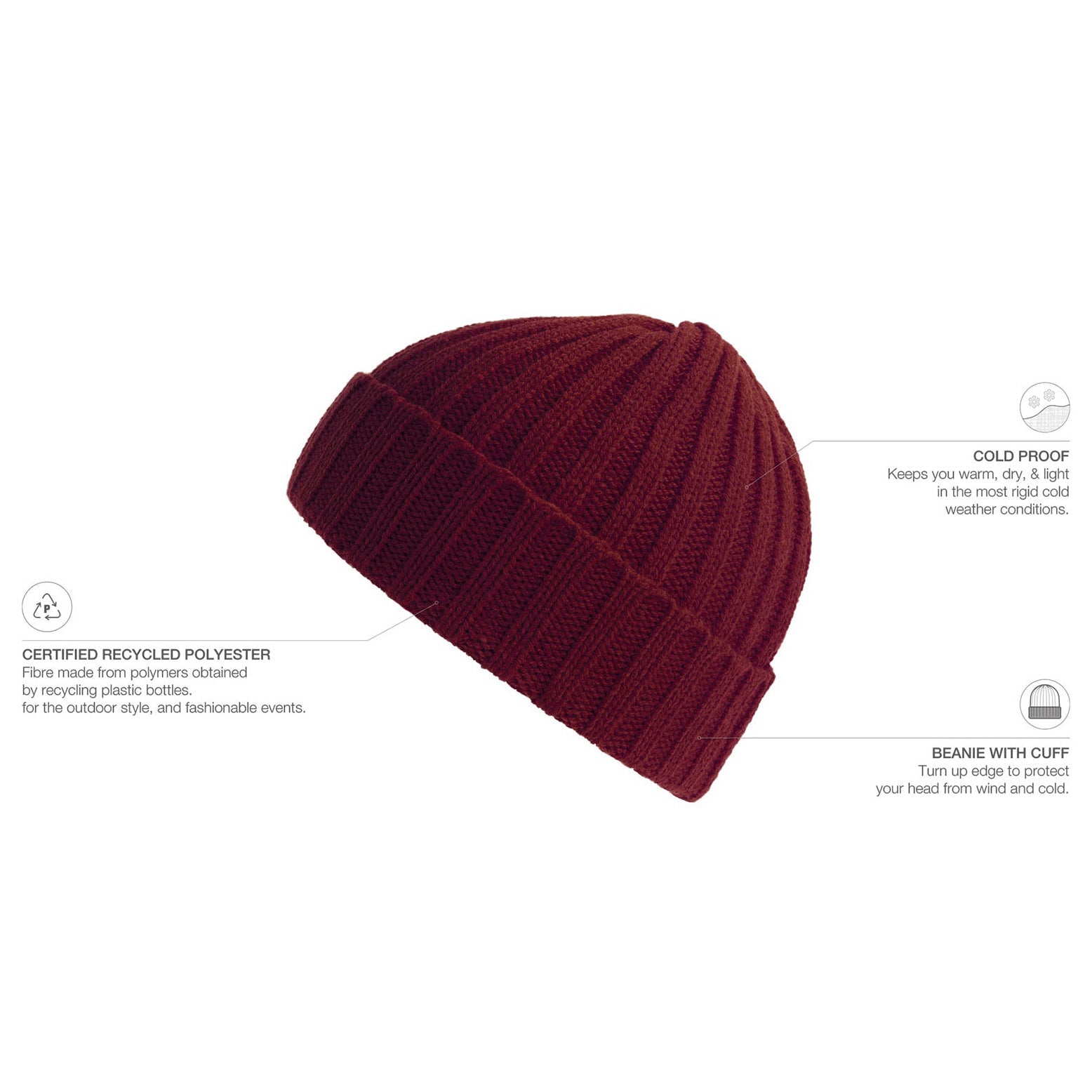 Atlantis - Shore - Beanie - Bordeaux