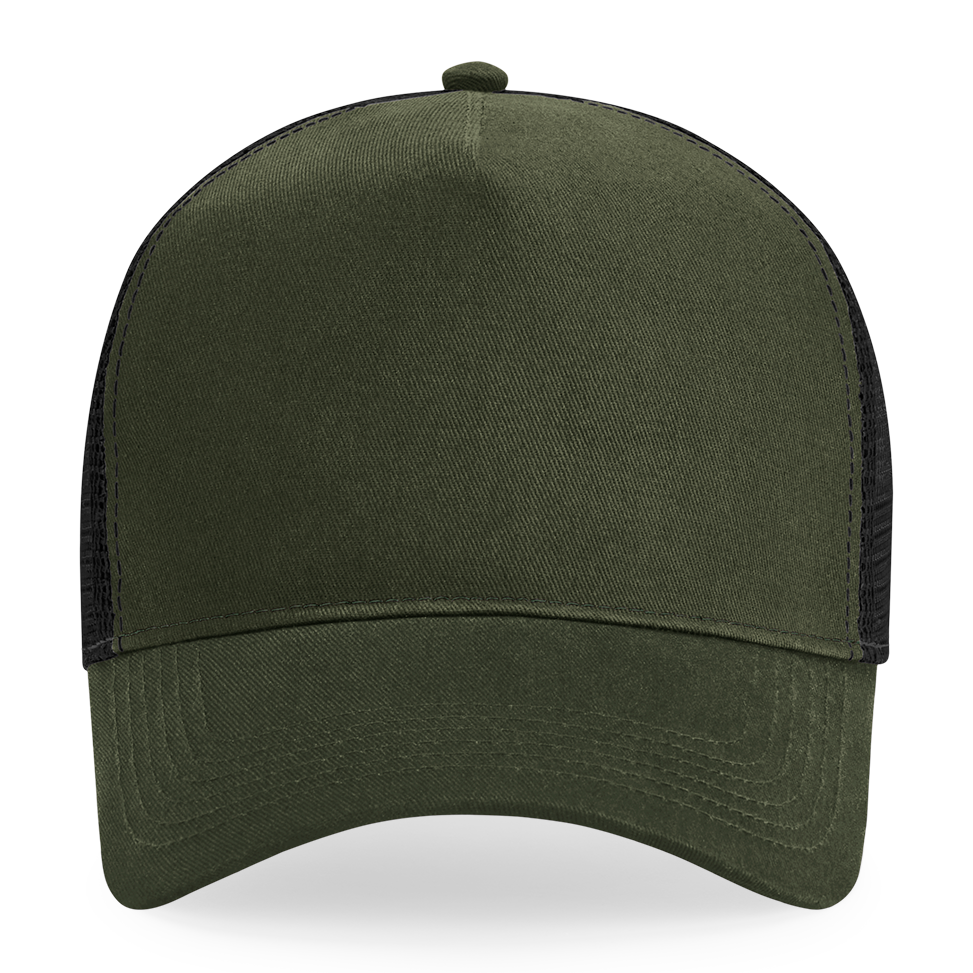 Beechfield - Trucker 5 Panel - Trucker/Snapback - Olive Green/Black