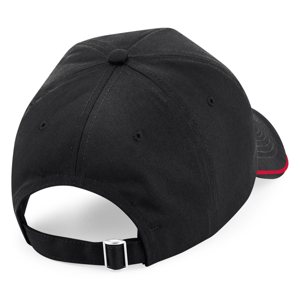 Beechfield - Authentic Piped Peak - Adjustable - Black/Classic Red