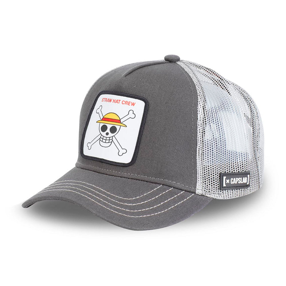 Capslab - One Piece Straw Hat - Trucker/Snapback - Grey