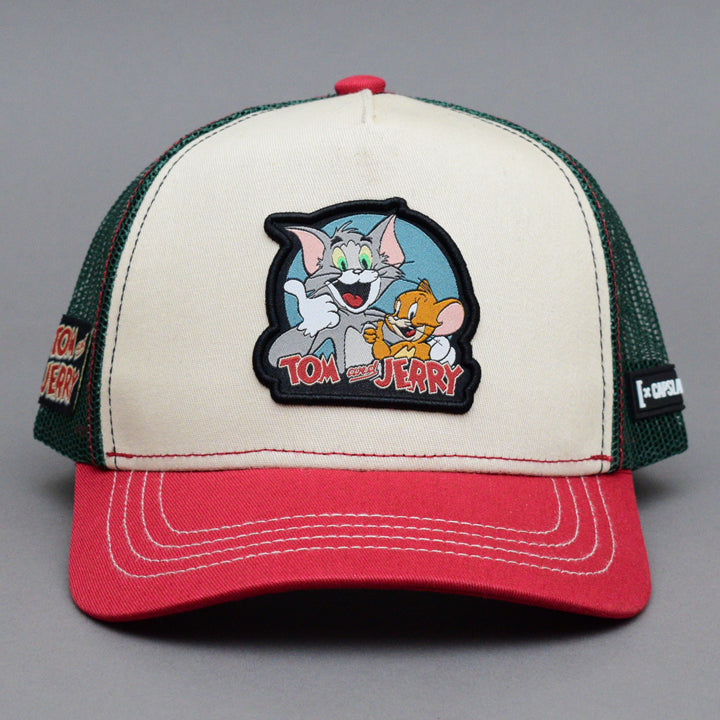 Capslab - Tom and Jerry - Trucker/Snapback - Beige/Olive/Red