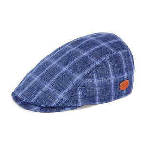 MJM Hats - Bang - Sixpence/Flat Cap - Blue Check