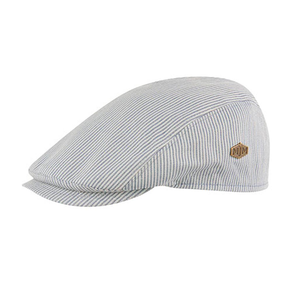 MJM Hats - Bang - Sixpence/Flat Cap - Blue Stripe