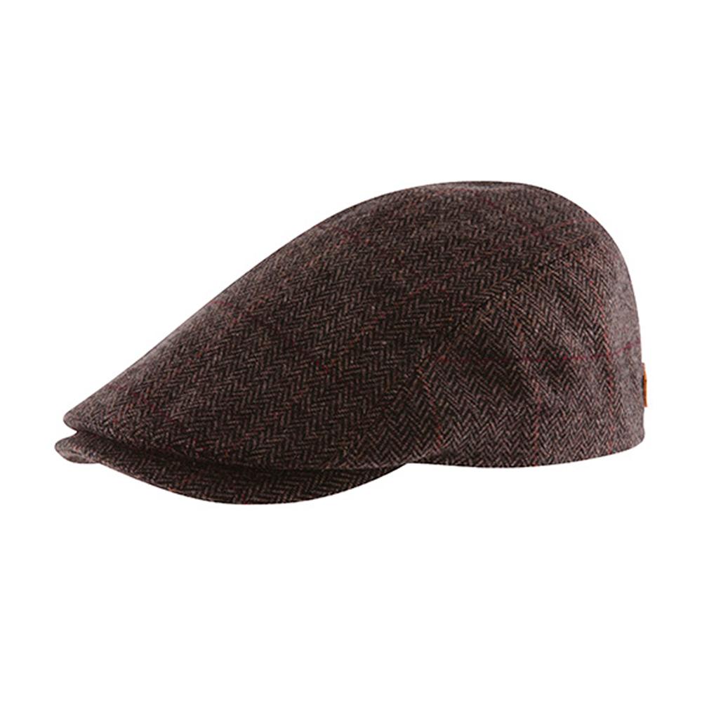 MJM Hats - Bang - Sixpence/Flat Cap - Brown Herringbone
