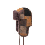 Stetson - Bomber Cap Pig Skin Patchwork - Aviator Beanie - Brown/Black