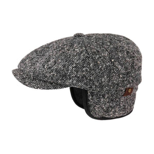 Stetson - Hatteras Donegal Earflaps - Sixpence/Flat Cap - Black