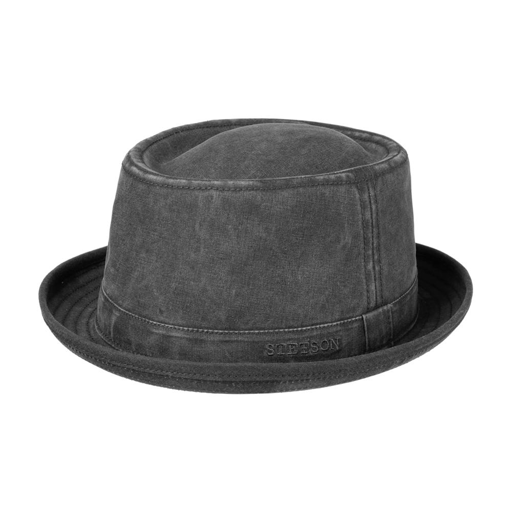 Stetson - Organic Cotton Pork Pie Cloth Hat - Fedora - Black