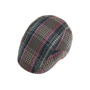 Stetson - Seersucker Check - Sixpence/Flat Cap - Olive